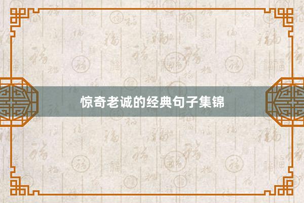 惊奇老诚的经典句子集锦